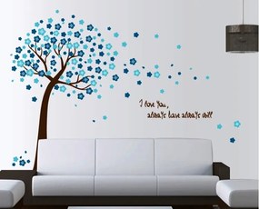 Veselá Stena Samolepka na stenu na stenu Modrý strom