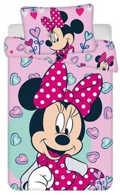 Jerry Fabrics Obliečka do postieľky Minnie "Pink  02" baby 100x135 / 40x60 cm