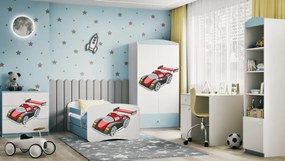 Detská posteľ Babydreams závodné auto modrá