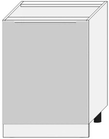 Kuchynská skrinka Zoya D60 Pl Svetlo šedá mat/biely