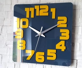 Nástěnné hodiny Logic 30 cm šedé/žluté