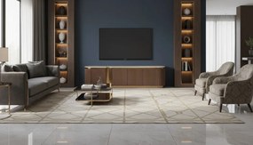 TV stolek Stilig ST916 200 cm ořech/travertin/zlatý