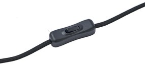 Dizajnová stolná lampa čierna s dymovým sklom - Mochi