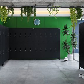 Kovová BHP šatní skriňa s 10 dverami BARTEK 1360 x 1720 x 450 mm, čierna
