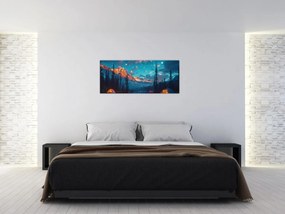 Obraz - Kempovanie v horách (120x50 cm)