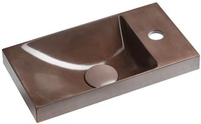 Sapho Sapho, AGOS betónové umývadlo 40x22cm, ľavé/pravé, tmavohnedá lesklá, AS40015