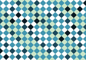 Fototapeta - Mozaika - modré dlaždice (254x184 cm)