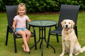 TRENDIE Zostava záhradného nábytku - 2 stoličky a stôl 60cm okrúhly