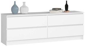 KOMODA Kuba 160 cm - 4 zásuvky - biela