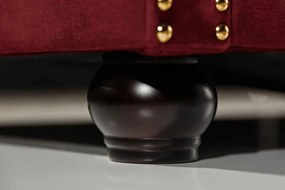 Dizajnová trojsedačka Chesterfield 205 cm červený zamat