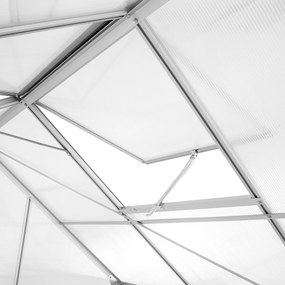 tectake 402478 polykarbonátový skleník s pozinkovanou základňou - 375 x 185 x 195 cm