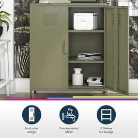 Modrá kovová skrinka 80x102 cm Bradford - Queer Eye