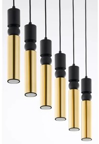 Jupiter 2008 - Luster na lanku ALAS 6xGU10/10W/230V zlatá/čierna