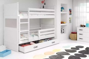 Poschodová posteľ RICO 90x190 so šuflíkom, biele