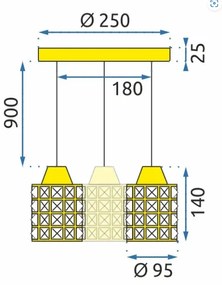 Stropné svietidlo Diamant APP726-3CRP Trio zlaté
