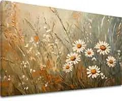 Obraz biely tanec kvetov | 100% originál domaľovaný akrylom