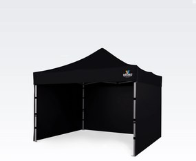 BRIMO Nožnicový stánok 3x3 m - s 3 stenami - Čierna 4