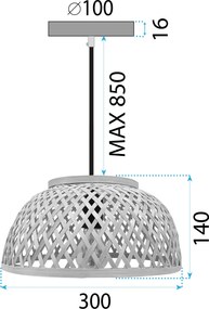 Toolight Toolight, stropné závesné svietidlo 1xE27 APP1628-1CP, prírodná hnedá-čierna, OSW-03613