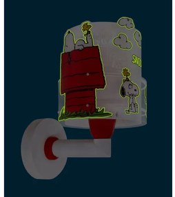 Dalber 76309 - Detská nástenná lampa SNOOPY 1xE27/15W/230V biela/červená