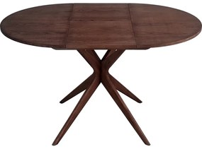 Okrúhly rozkladací jedálenský stôl s prídavnou doskou v dekore orecha ø 90 cm Jubi – Ragaba