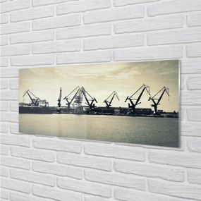 Obraz na akrylátovom skle Lodenice v gdansku žeriavy river 120x60 cm