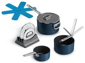 Hrnce v súprave 3 ks s pokrievkou/s keramickým povrchom na indukciu Space – Joseph Joseph