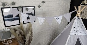 Detský stan TEEPEE (TÝPIE) ANIMALS s doplnkami - MADAGASKAR - šedý