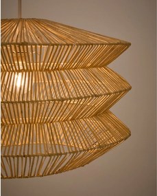 Závesné svietidlo v prírodnej farbe s ratanovým tienidlom Dakit – Kave Home