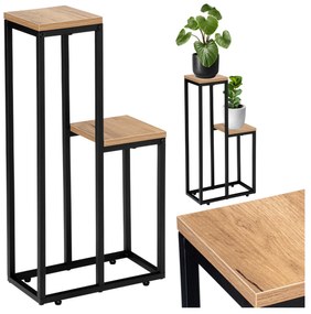 Stojan na květiny Hazel světle hnědý/černý