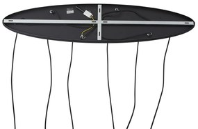 Závesná lampa čierna s jantárovým, dymovým a čírym sklom 6-svetiel - Elena