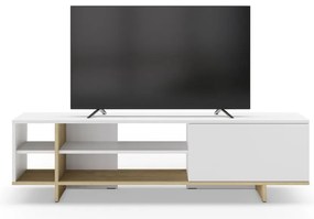 Biely TV stolík v dekore duba 160x44 cm Cequoia – Marckeric