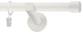 Dekorstudio Garniža jednoradová LUNA biela matná 19mm Dĺžka: 420cm, Typ príslušenstva: Krúžky tiché so štipcami