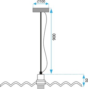 Toolight Toolight, stropné svietidlo 1xE27 APP1456-1CP, modrá matná, OSW-02443