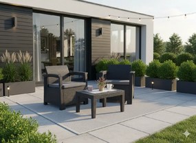 Garden Line ZÁHRADNÝ NÁBYTOK - ANTRACIT (2 KRESLÁ, STÔL)