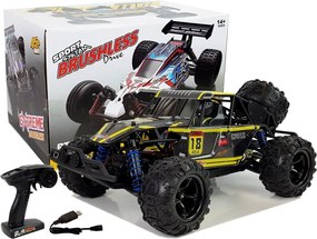 LEAN Toys Terénne auto Buggy na diaľkové ovládanie 1:18 žlté ENOZE 9303E 45 km/h