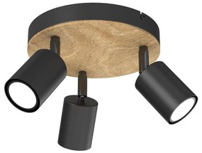 Bodové svietidlo TULON 3xGU10/8W/230V čierna/dub