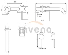 Invena Dafni, umývadlová podomietková batéria, chrómová lesklá, BP-88-U01-A