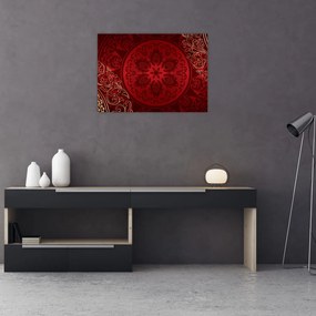 Sklenený obraz - Zlaté mandaly (70x50 cm)