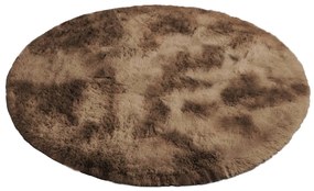 Hnedý okrúhly shaggy koberec Ombre Rozmer: 150 cm