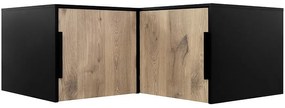 Nadstavec do rohovej skrine Duarte čierna / Dub Viking
