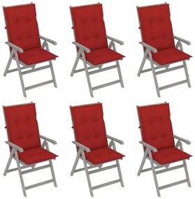 Záhradné sklápacie stoličky 6 ks s podložkami akáciový masív 3065338