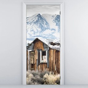 Fototapeta na dvere - Domček pod horami (95x205cm)