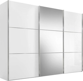 XXXLutz ŠAT. SKRIŇA S POSUV. DVERAMI, biela, 280/222/68 cm Moderano - Skrine - 000531006012