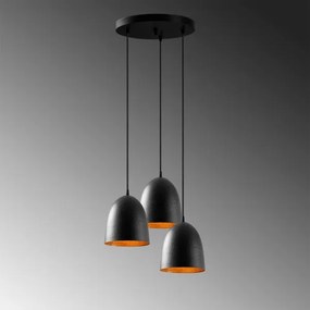 Závesný luster na lanku TATTOO 3xE27/40W/230V čierny