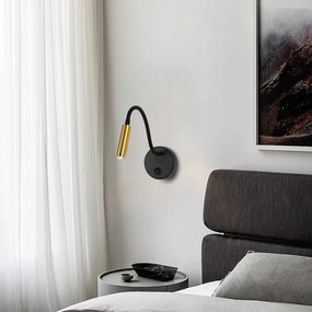 Brilagi -LED Stmievateľná flexibilná nástenná lampa MAYA 1xG9/4W/230V čierna/zlatá