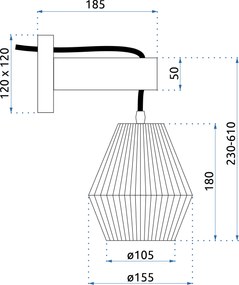 Toolight Toolight, Wood nástenné svietidlo 1xE27 APP1149-1W, hnedá, OSW-01402