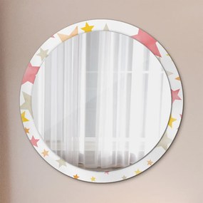 Okrúhle ozdobné zrkadlo na stenu Pastelové hviezdy fi 100 cm