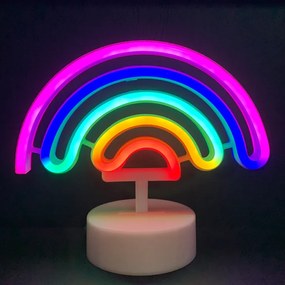 ACA Lighting Neónová lampička - Dúha, 3x AA batérie