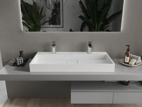 Mexen Ava zápustné umývadlo z konglomerátu 2/O 100 x 46 cm, biele - 23011002