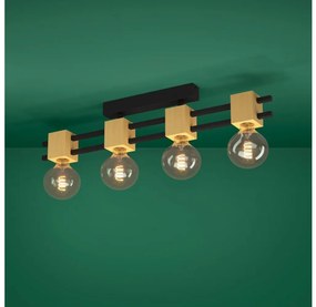 Eglo 390189 - Prisadený luster LEVANTARA 4xE27/40W/230V čierna/hnedá